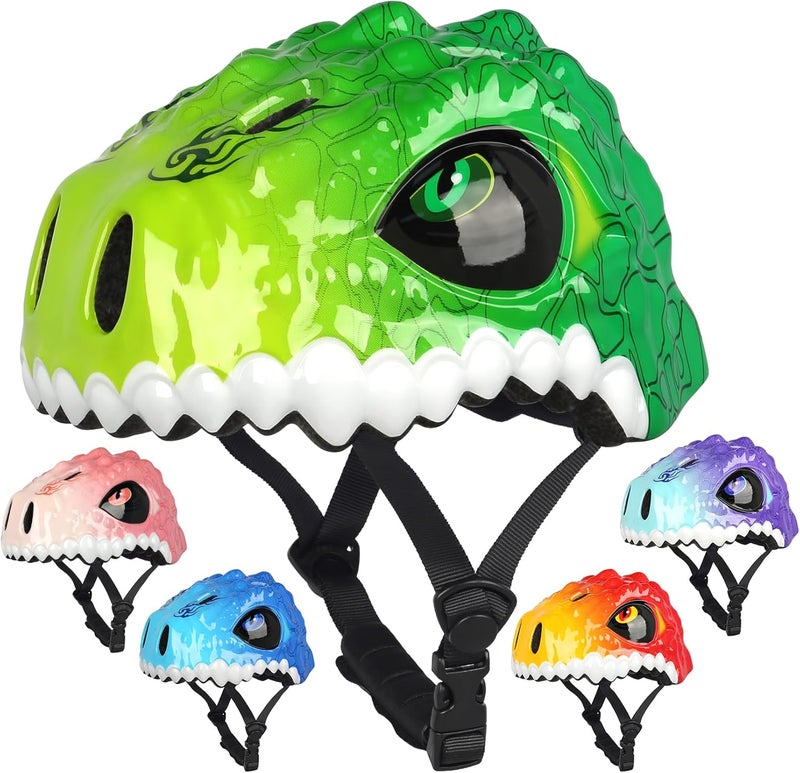 Bavilk Toddler Kids Bike Helmet,3D Dinosaur Helmets for Boys Girls Infant/Baby to Children 1/2/3/4/5/6/7/8 Years Old Lightweight Adjustable Multi-Sports Bicycle Scooter Skateboard Skating Cycling - Image 1